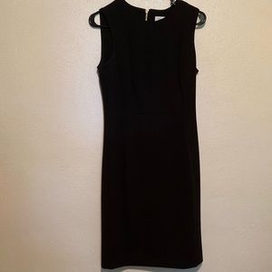 Calvin Klein Form Fitting Dress Black size 6; gold zipper in back